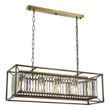 Luster na lančiću CRYSTALLINE 4xE27/6W/230V brončani