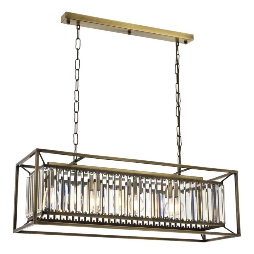 Luster na lančiću CRYSTALLINE 4xE27/6W/230V brončani
