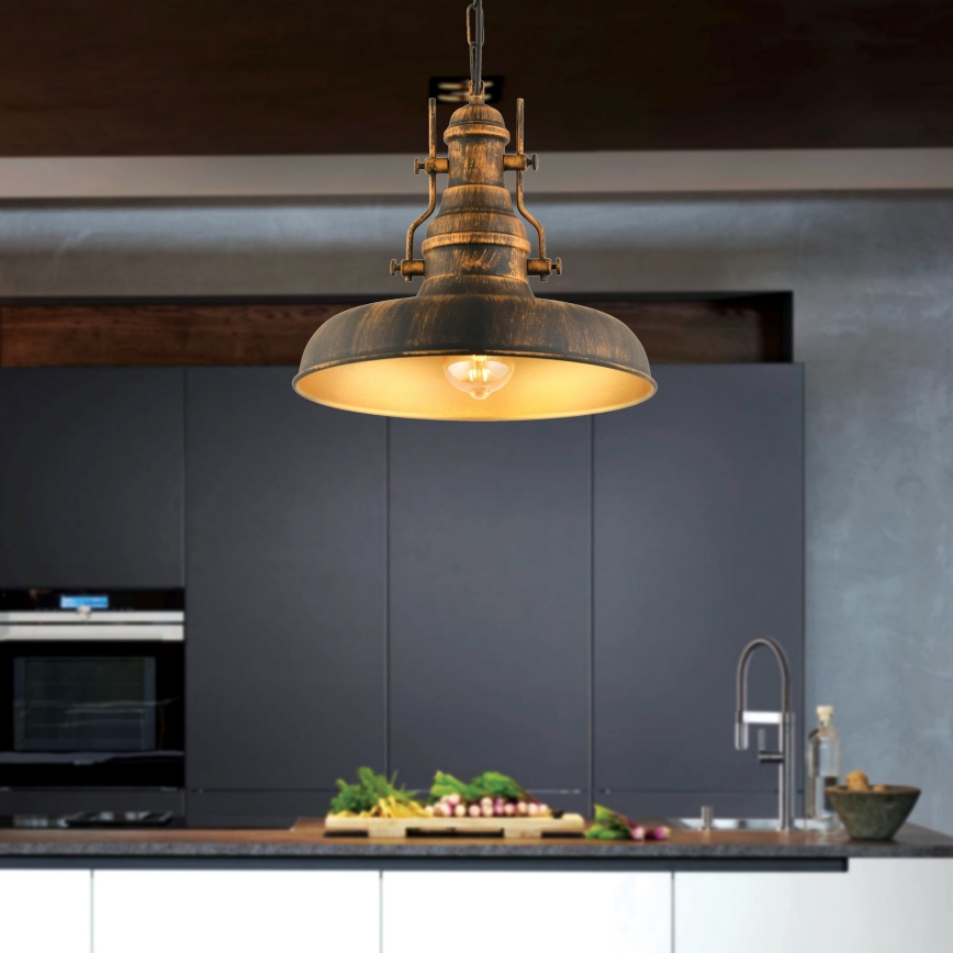 Luster na lancu 1xE27/40W/230V brončana