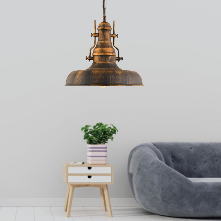 Luster na lancu 1xE27/40W/230V brončana
