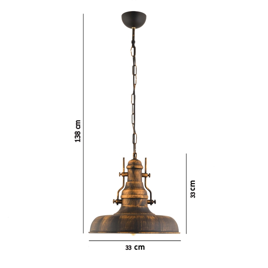 Luster na lancu 1xE27/40W/230V brončana