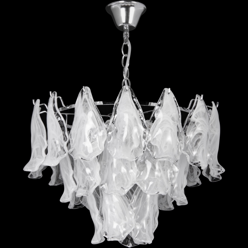 Luster na lancu 4xE27/60W/230V pr. 40 cm sjajni krom/bijela