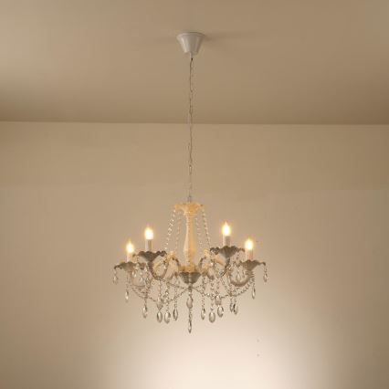 Luster na lancu 5xE14/15W/230V