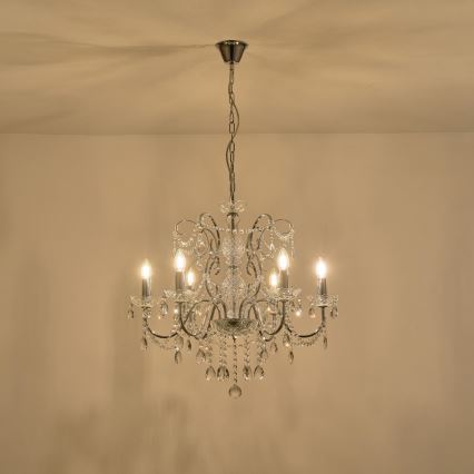 Luster na lancu 6xE14/15W/230V