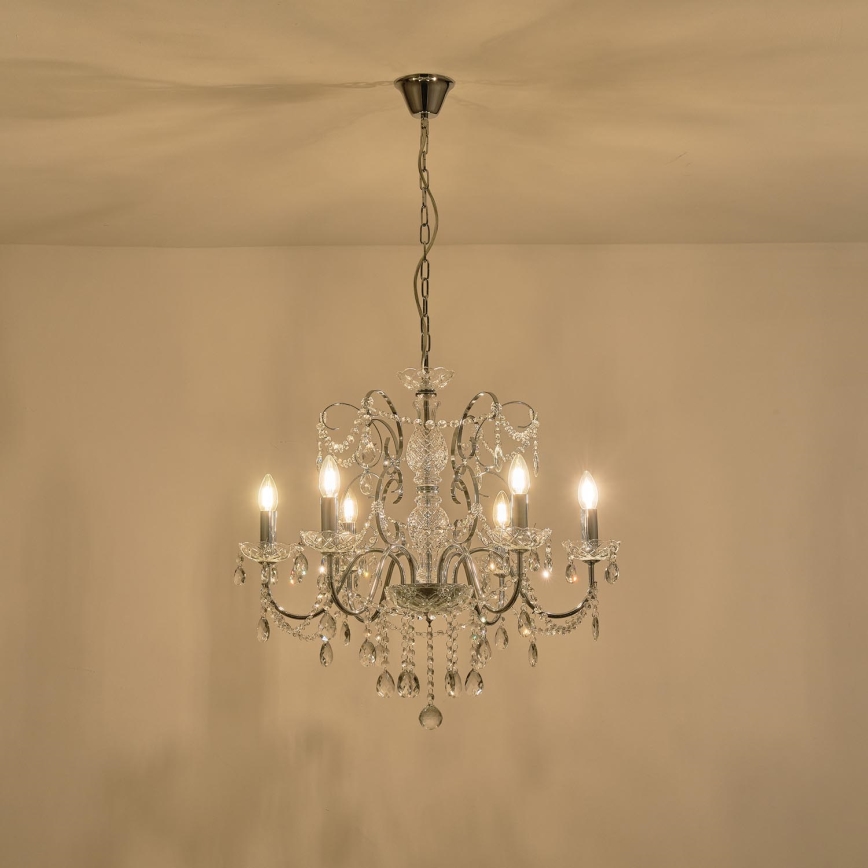Luster na lancu 6xE14/15W/230V