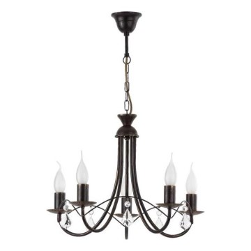 Luster na lancu ANGELIKA 5xE14/10W/230V crni