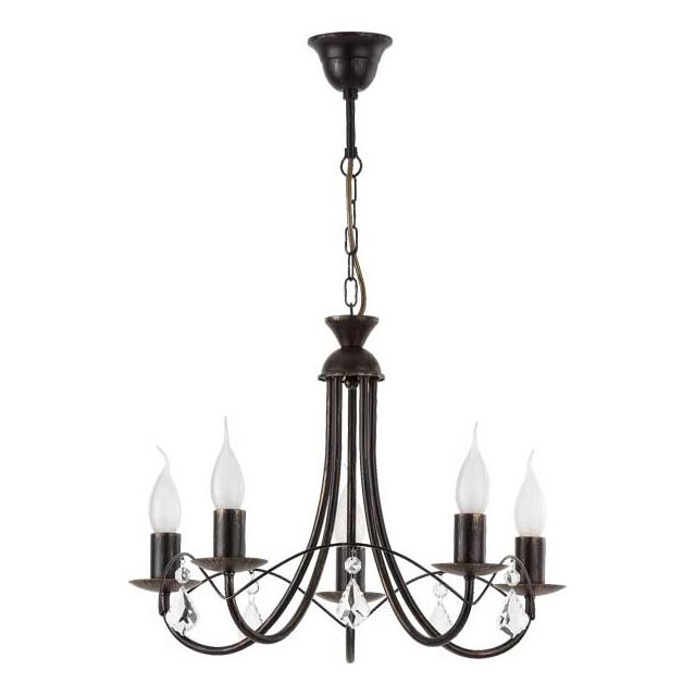 Luster na lancu ANGELIKA 5xE14/10W/230V crni