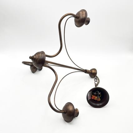 Luster na lancu ANTON 3xE14/15W/230V brončane boje