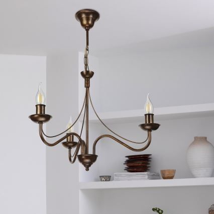 Luster na lancu ANTON 3xE14/15W/230V brončani
