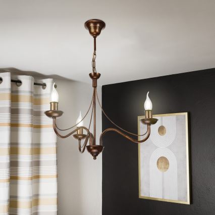 Luster na lancu ANTON 3xE14/15W/230V brončani