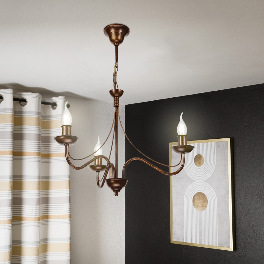 Luster na lancu ANTON 3xE14/15W/230V brončani