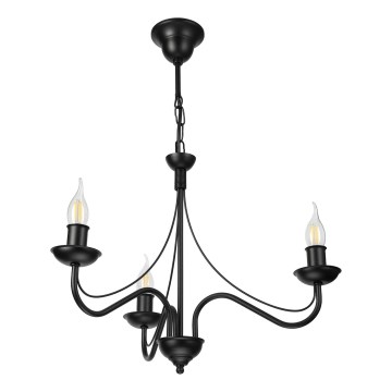Luster na lancu ANTON 3xE14/15W/230V crna