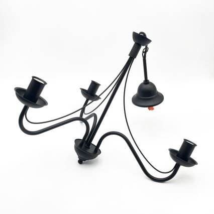 Luster na lancu ANTON 3xE14/15W/230V crna