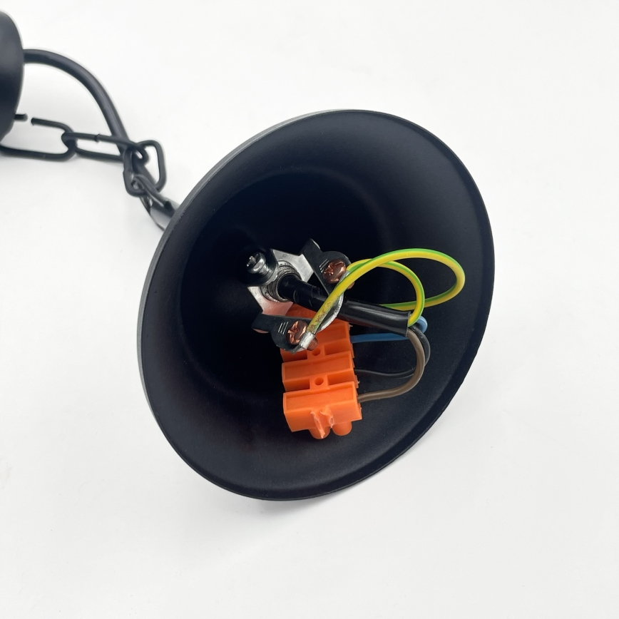 Luster na lancu ANTON 3xE14/15W/230V crni