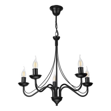 Luster na lancu ANTON 5xE14/15W/230V crna