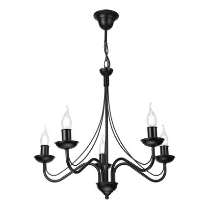 Luster na lancu ANTON 5xE14/15W/230V crna