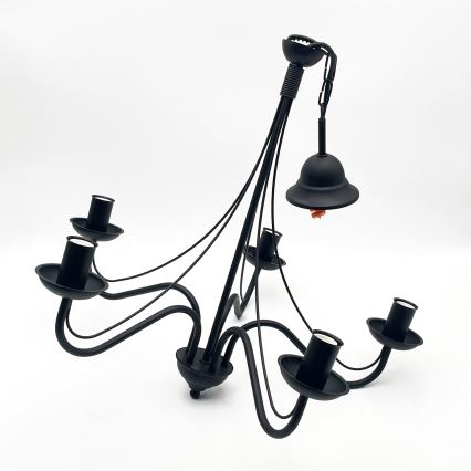 Luster na lancu ANTON 5xE14/15W/230V crna