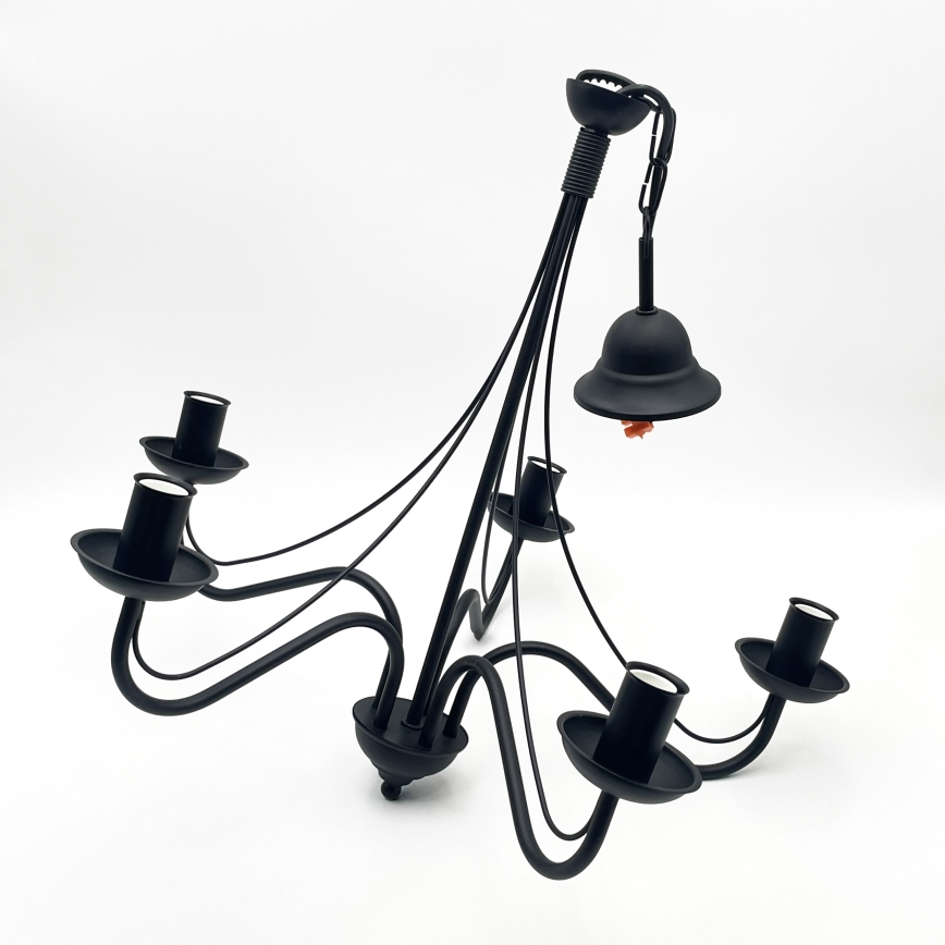 Luster na lancu ANTON 5xE14/15W/230V crna
