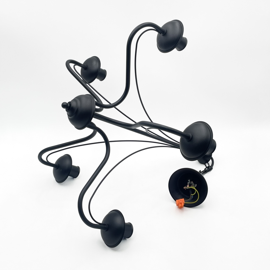 Luster na lancu ANTON, 5xE14/15W/230V, crne boje