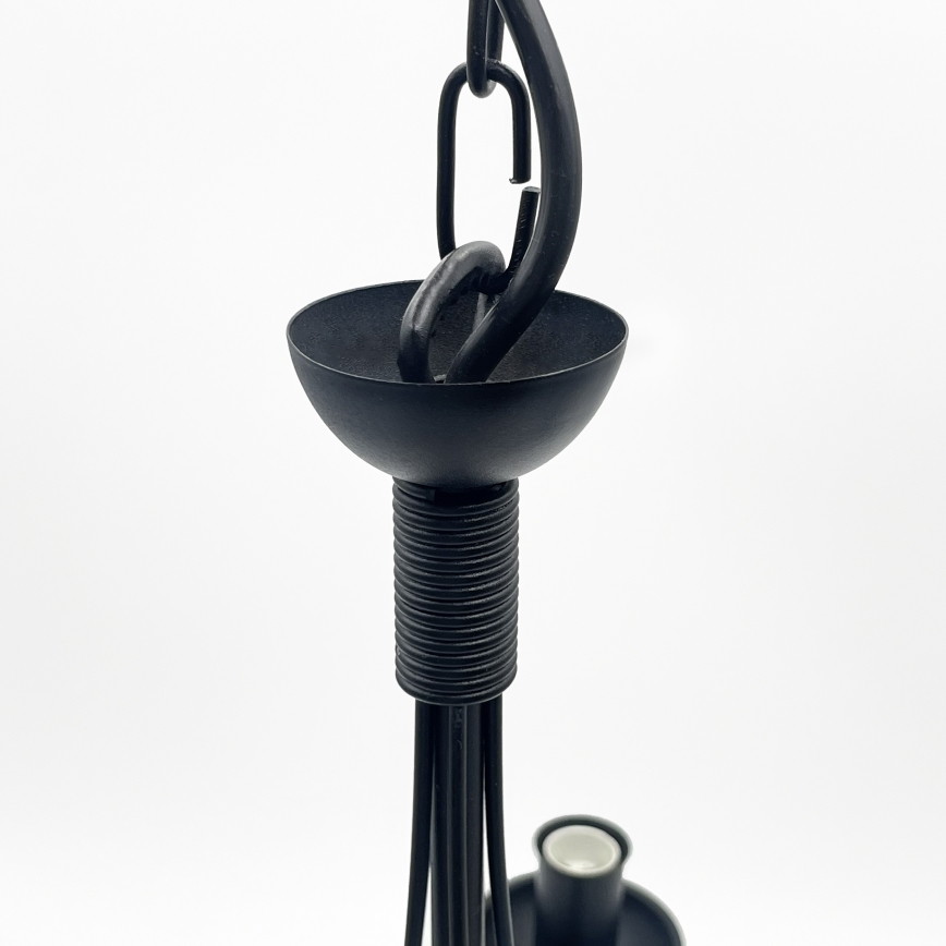 Luster na lancu ANTON, 5xE14/15W/230V, crne boje
