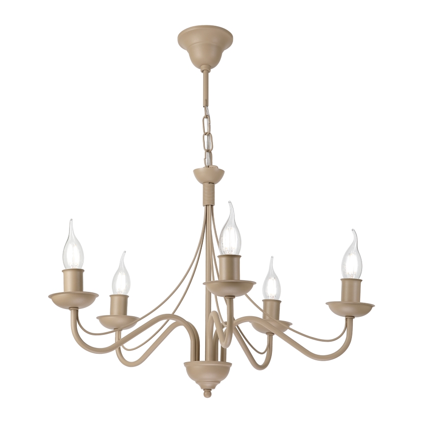 Luster na lancu ANTON 5xE14/60W/230V bež