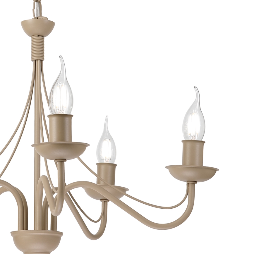 Luster na lancu ANTON 5xE14/60W/230V bež
