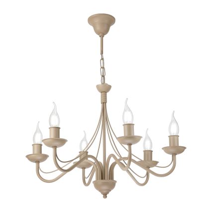 Luster na lancu ANTON 6xE14/60W/230V bež