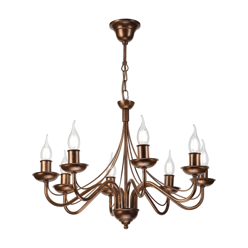Luster na lancu ANTON 8xE14/60W/230V brončane boje