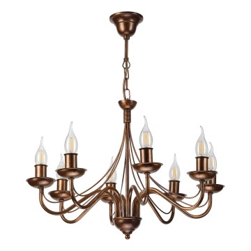 Luster na lancu ANTON 8xE14/60W/230V brončani