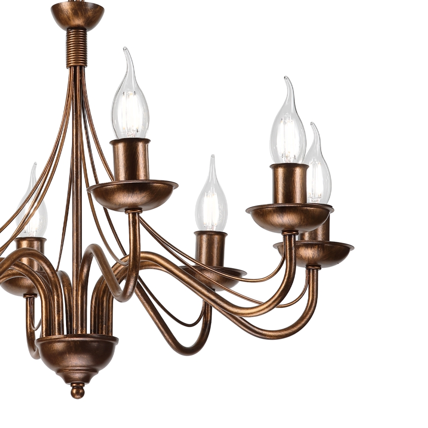 Luster na lancu ANTON 8xE14/60W/230V brončani