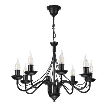 Luster na lancu ANTON 8xE14/60W/230V crni