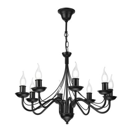 Luster na lancu ANTON 8xE14/60W/230V crni