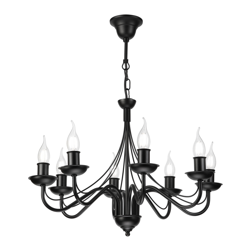 Luster na lancu ANTON 8xE14/60W/230V crni