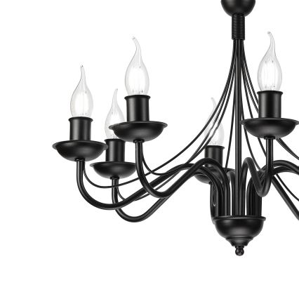 Luster na lancu ANTON 8xE14/60W/230V crni