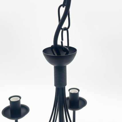 Luster na lancu ANTON 8xE14/60W/230V crni