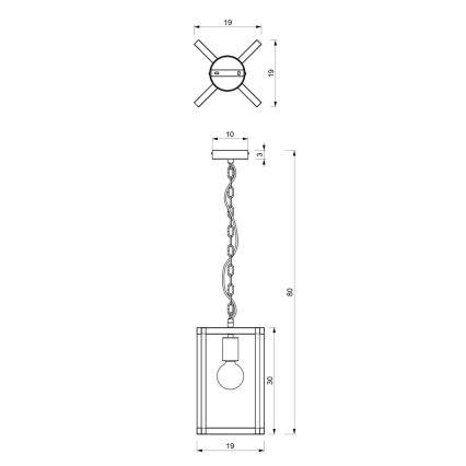 Luster na lancu ARNOLD 1xE27/60W/230V crna