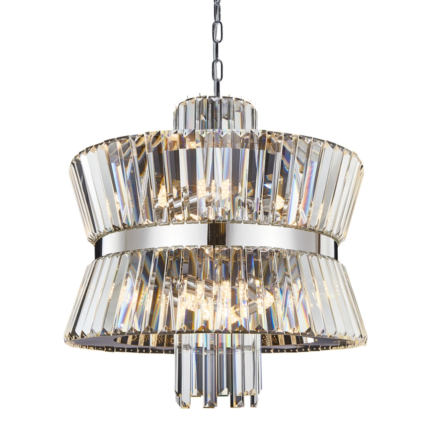 Luster na lancu AURELIA 12xE14/40W/230V mat krom