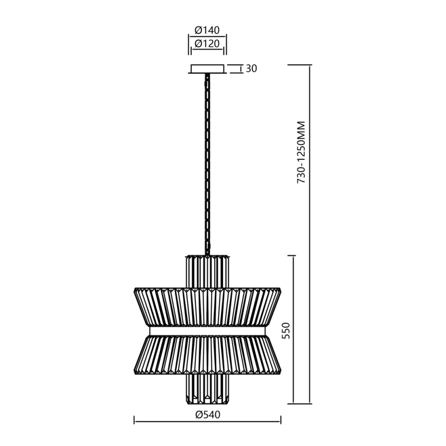 Luster na lancu AURELIA 12xE14/40W/230V mat krom