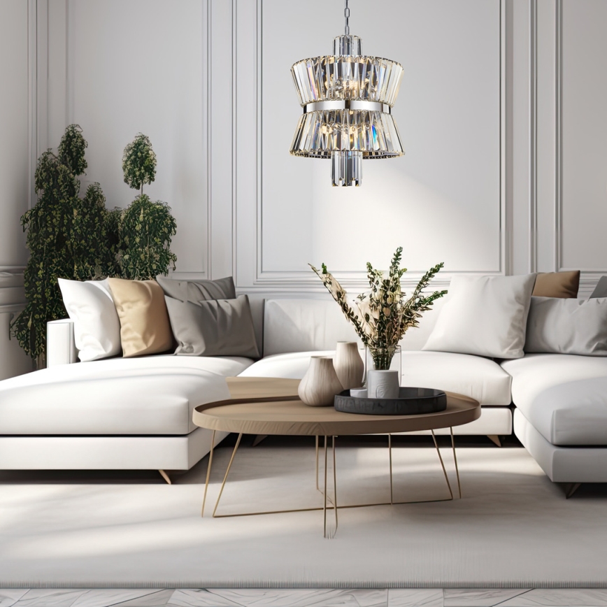 Luster na lancu AURELIA 8xE14/40W/230V mat krom