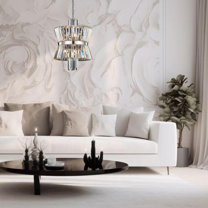 Luster na lancu AURELIA 8xE14/40W/230V mat krom