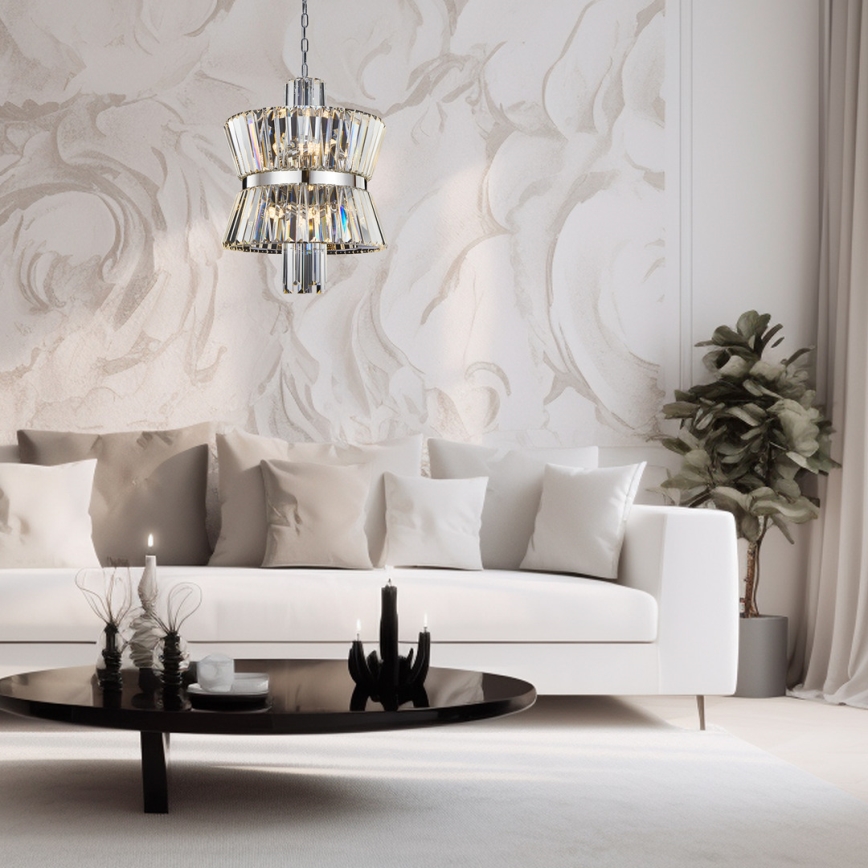 Luster na lancu AURELIA 8xE14/40W/230V mat krom