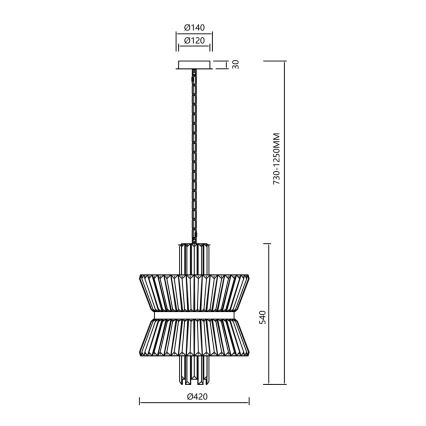 Luster na lancu AURELIA 8xE14/40W/230V mat krom