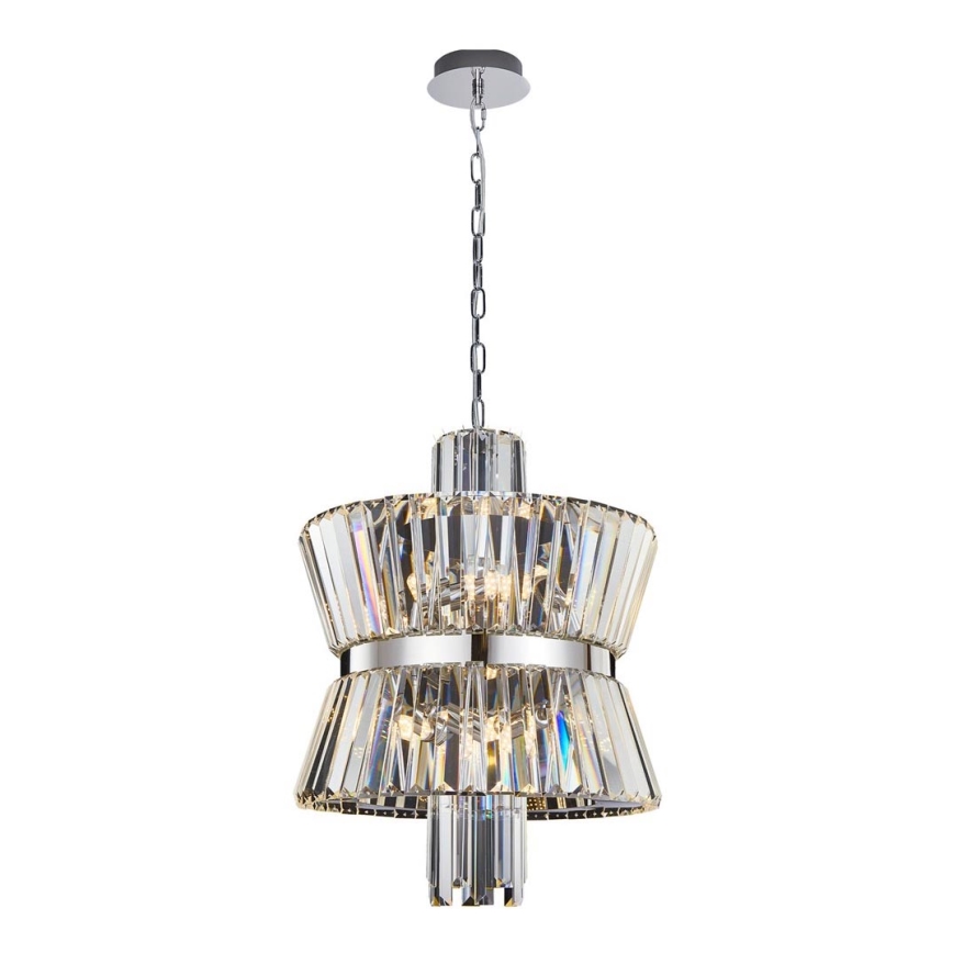 Luster na lancu AURELIA 8xE14/40W/230V mat krom