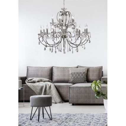 Luster na lancu AURORA 15xE14/40W/230V