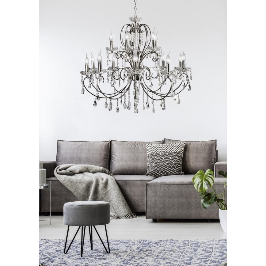 Luster na lancu AURORA 15xE14/40W/230V