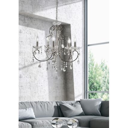 Luster na lancu AURORA 5xE14/40W/230V