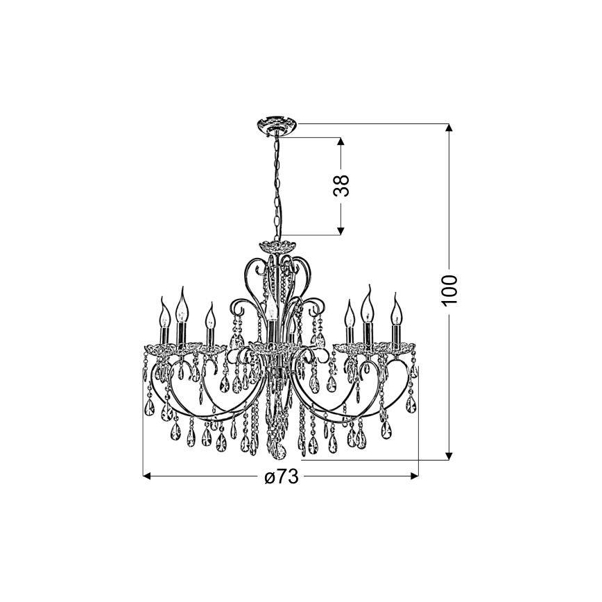 Luster na lancu AURORA 8xE14/40W/230V
