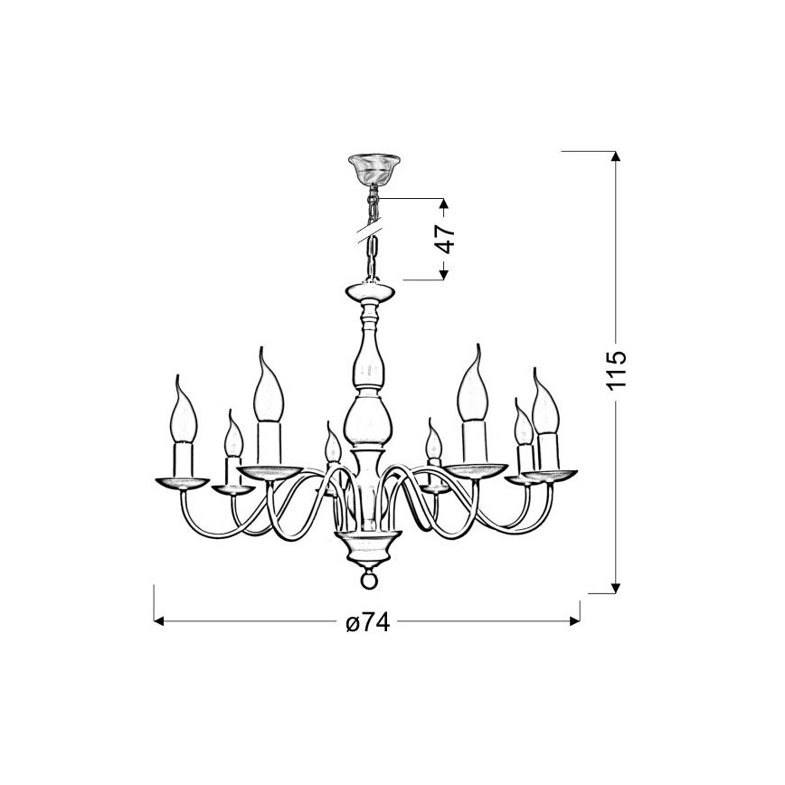 Luster na lancu BELLAGIO 8xE14/40W/230V
