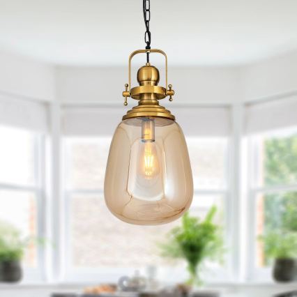 Luster na lancu BOTTLE 1xE27/40W/230V zlatni