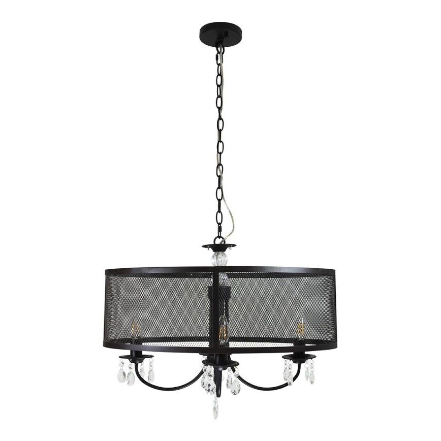 Luster na lancu BRESSO 4xE14/12W/230V crna